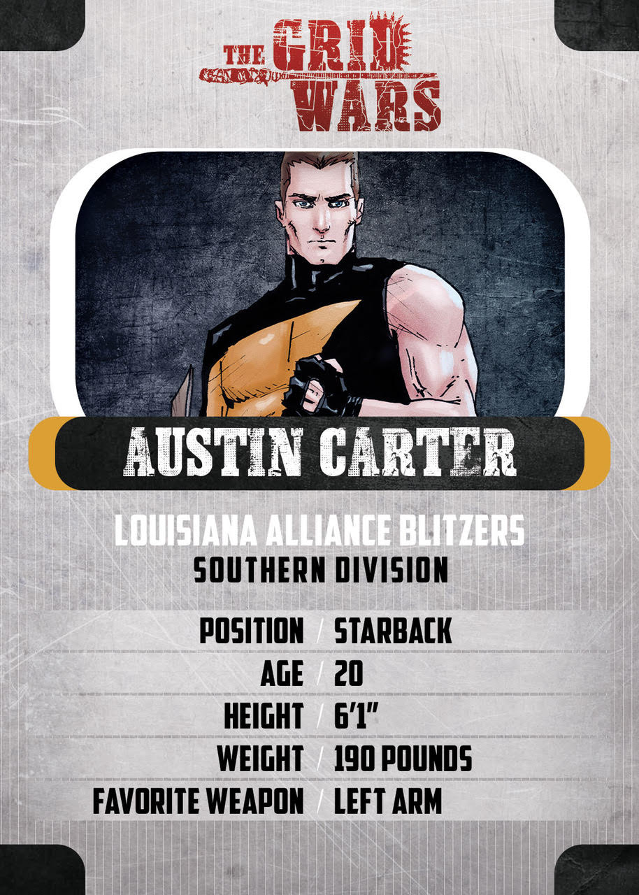 The Grid Wars Trading Card Austin Back