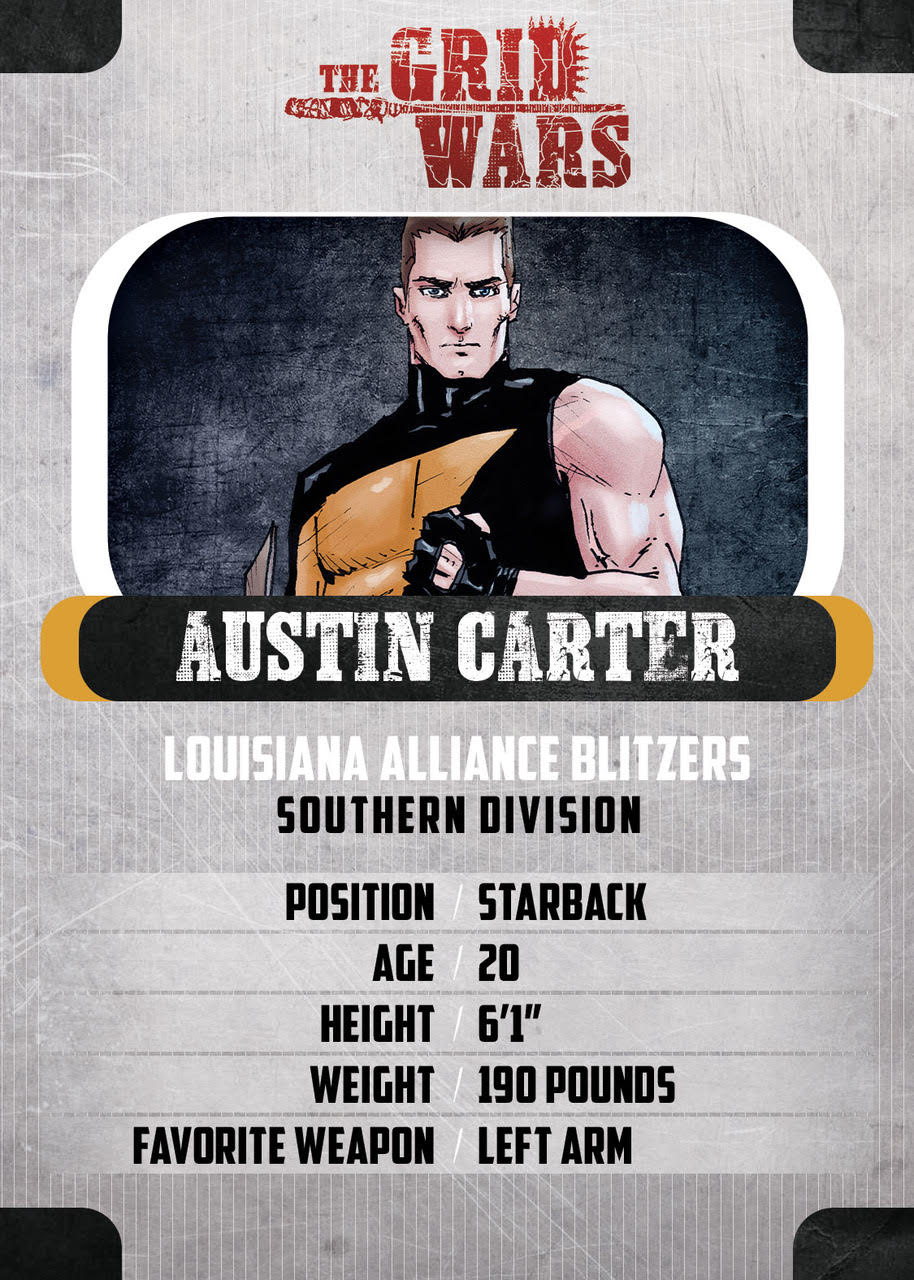 The Grid Wars Trading Card Austin Back