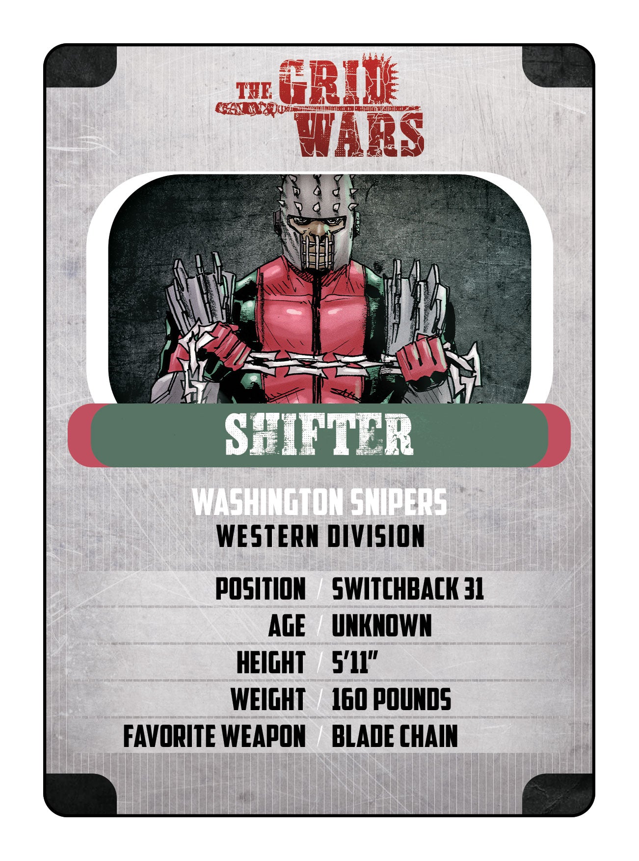 The Grid Wars Trading Card Shifter Back